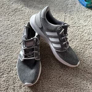 Adidas Cloudfoam QT Racer Gray & White Running Shoes Sneakers Women's Size 7.5